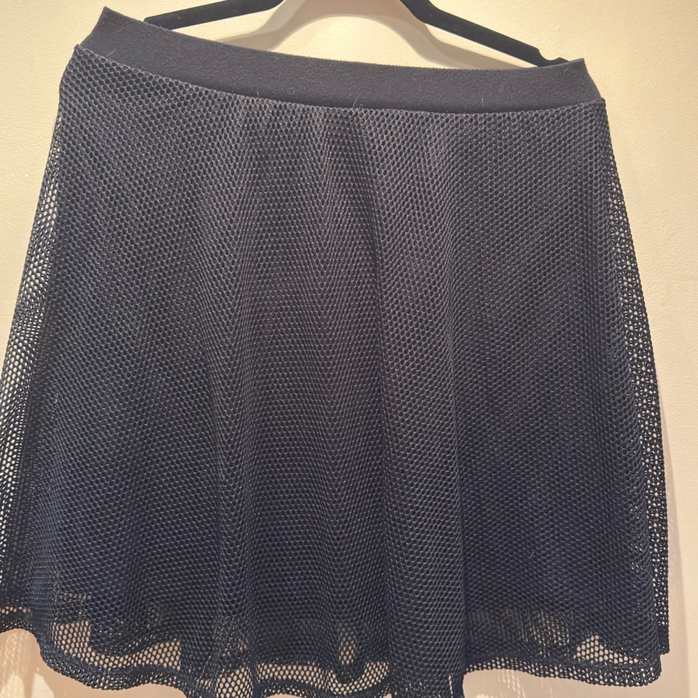 Hot Topic Black Mesh Skater Skirt